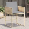 Image de Vidaxl Chaises De Jardin Avec Coussins Lot De 4 MÃ©lange Beige