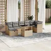 Image de Vidaxl Salon De Jardin Avec Coussins 8 Pcs Beige RÃ©sine TressÃ©e