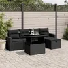 Image de vidaXL Salon de jardin 6 pcs avec coussins noir résine tressée3274805