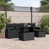 Image de Vidaxl Salon De Jardin 6 Pcs Avec Coussins Noir RÃ©sine TressÃ©e