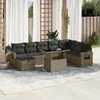 Image de vidaXL Vidaxl Salon De Jardin 9 Pcs Avec Coussins Gris Résine Tressée