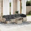 Image de vidaXL Salon de jardin 8 pcs avec coussins gris clair résine tressée3275152