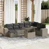 Image de vidaXL Vidaxl Salon De Jardin 9 Pcs Avec Coussins Gris Clair Résine Tressée