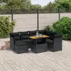 Image de Vidaxl Salon De Jardin 8 Pcs Avec Coussins Noir RÃ©sine TressÃ©e
