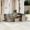 Image de Vidaxl Salon De Jardin Avec Coussins 8 Pcs Beige RÃ©sine TressÃ©e
