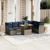 Image de Vidaxl Salon De Jardin 9 Pcs Avec Coussins Gris RÃ©sine TressÃ©e