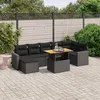 Image de Vidaxl Salon De Jardin 8 Pcs Avec Coussins Noir RÃ©sine TressÃ©e