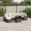 Image de vidaXL Salon de jardin 8 pcs avec coussins noir résine tressée