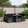 Image de Vidaxl Salon De Jardin 7 Pcs Avec Coussins Noir RÃ©sine TressÃ©e