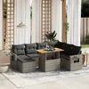 Image de Vidaxl Salon De Jardin 8 Pcs Avec Coussins Gris RÃ©sine TressÃ©e