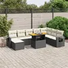 Image de vidaXL Salon de jardin 9 pcs avec coussins noir résine tressée