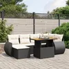 Image de vidaXL Salon de jardin 7 pcs avec coussins noir résine tressée