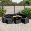 Image de Vidaxl Salon De Jardin 8 Pcs Avec Coussins Noir RÃ©sine TressÃ©e