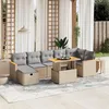 Image de Vidaxl Salon De Jardin Avec Coussins 8 Pcs Beige RÃ©sine TressÃ©e