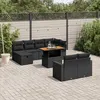 Image de vidaXL Vidaxl Salon De Jardin 11 Pcs Avec Coussins Noir Résine Tressée