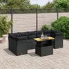 Image de Vidaxl Salon De Jardin 8 Pcs Avec Coussins Noir RÃ©sine TressÃ©e