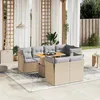 Image de Vidaxl Salon De Jardin Avec Coussins 8 Pcs Beige RÃ©sine TressÃ©e