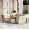 Image de vidaXL Vidaxl Salon De Jardin Avec Coussins 9 Pcs Beige Résine Tressée