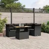 Image de vidaXL Salon de jardin 5 pcs avec coussins noir résine tressée
