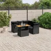 Image de vidaXL Salon de jardin 5 pcs avec coussins noir résine tressée