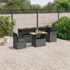 Image de Vidaxl Salon De Jardin 7 Pcs Avec Coussins Noir RÃ©sine TressÃ©e