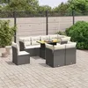 Image de vidaXL Salon de jardin 9 pcs avec coussins noir résine tressée3270930