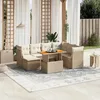 Image de Vidaxl Salon De Jardin Avec Coussins 8 Pcs Beige RÃ©sine TressÃ©e