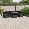 Image de Vidaxl Salon De Jardin 9 Pcs Avec Coussins Noir RÃ©sine TressÃ©e