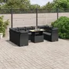 Image de Vidaxl Salon De Jardin 10 Pcs Avec Coussins Noir RÃ©sine TressÃ©e