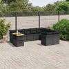 Image de Vidaxl Salon De Jardin 10 Pcs Avec Coussins Noir RÃ©sine TressÃ©e