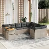 Image de Vidaxl Salon De Jardin Avec Coussins 10 Pcs Gris RÃ©sine TressÃ©e
