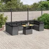 Image de Vidaxl Salon De Jardin 11 Pcs Avec Coussins Noir RÃ©sine TressÃ©e