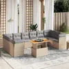 Image de Vidaxl Salon De Jardin 11 Pcs Avec Coussins Beige RÃ©sine TressÃ©e