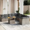 Image de Vidaxl Salon De Jardin 11 Pcs Avec Coussins Gris RÃ©sine TressÃ©e