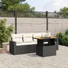Image de vidaXL Salon de jardin 5 pcs avec coussins noir résine tressée