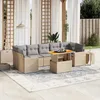 Image de Vidaxl Salon De Jardin Avec Coussins 8 Pcs Beige RÃ©sine TressÃ©e