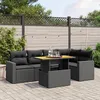 Image de vidaXL Vidaxl Salon De Jardin 6 Pcs Avec Coussins Noir Résine Tressée