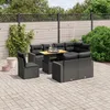 Image de Vidaxl Salon De Jardin 9 Pcs Avec Coussins Noir RÃ©sine TressÃ©e
