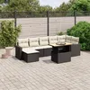Image de Vidaxl Salon De Jardin 8 Pcs Avec Coussins Noir RÃ©sine TressÃ©e