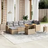 Image de Vidaxl Salon De Jardin Avec Coussins 8 Pcs Beige RÃ©sine TressÃ©e