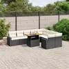 Image de vidaXL Vidaxl Salon De Jardin 10 Pcs Avec Coussins Noir Résine Tressée