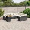 Image de Vidaxl Salon De Jardin 10 Pcs Avec Coussins Noir RÃ©sine TressÃ©e