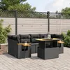 Image de Vidaxl Salon De Jardin 7 Pcs Avec Coussins Noir RÃ©sine TressÃ©e