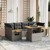 Image de Vidaxl Salon De Jardin Avec Coussins 7 Pcs Gris RÃ©sine TressÃ©e