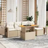 Image de Vidaxl Salon De Jardin Avec Coussins 6 Pcs Beige RÃ©sine TressÃ©e