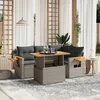 Image de vidaXL Vidaxl Salon De Jardin 5 Pcs Avec Coussins Gris Résine Tressée