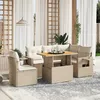 Image de Vidaxl Salon De Jardin Avec Coussins 6 Pcs Beige RÃ©sine TressÃ©e