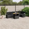 Image de vidaXL Salon de jardin 7 pcs avec coussins noir résine tressée