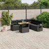 Image de Vidaxl Salon De Jardin 7 Pcs Avec Coussins Noir RÃ©sine TressÃ©e