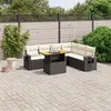Image de vidaXL Salon de jardin 7 pcs avec coussins noir résine tressée